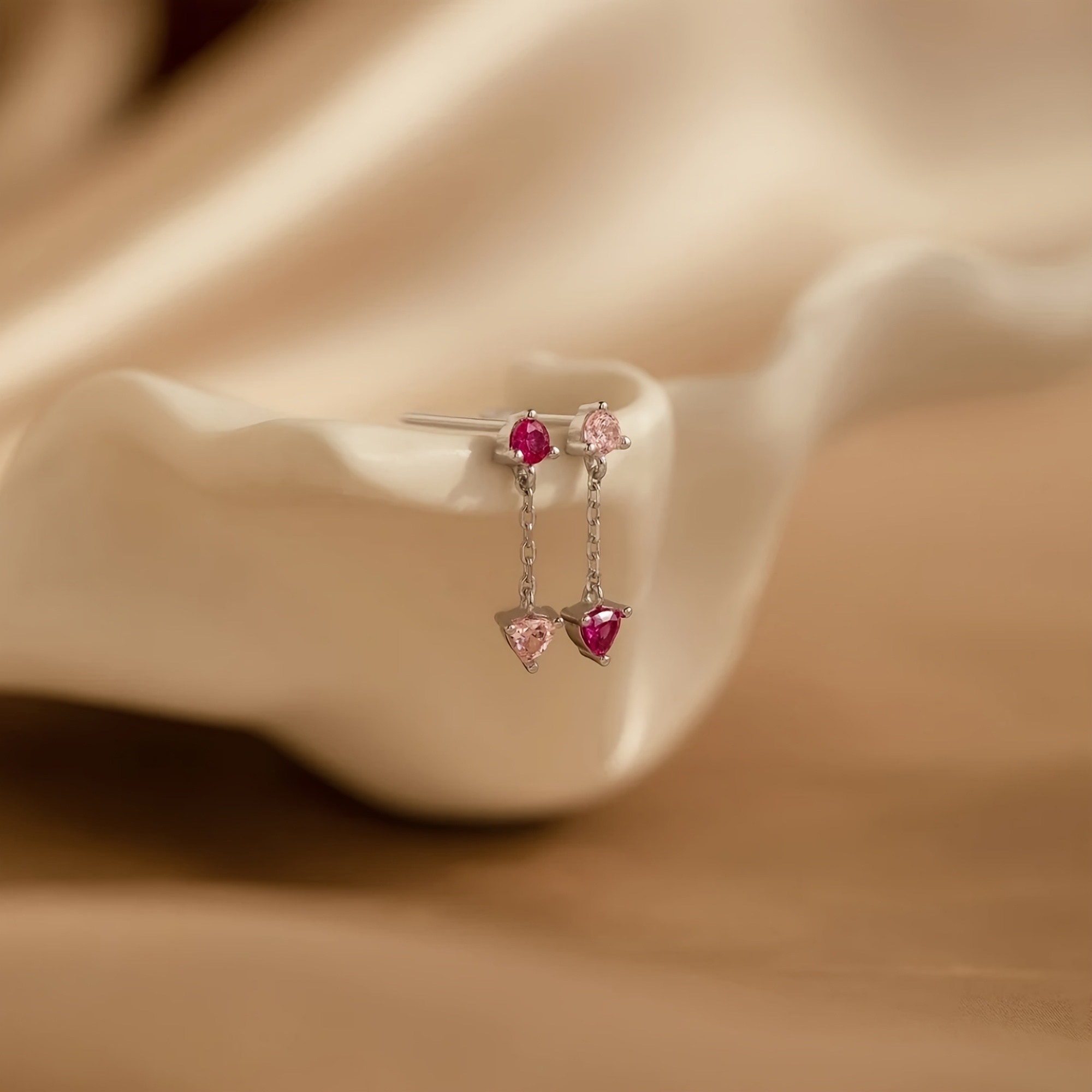 E-shop 1 Paar, Böhmischer Stil - Kupferohrringe mit Zirkonia-Steinen - Modische, einzigartige, zarte und elegante Ohrstecker für Damen und Herren,