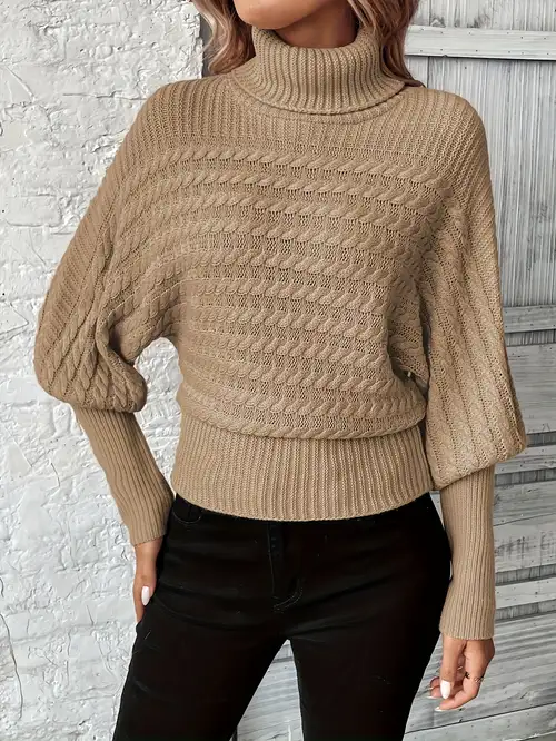 Dames herfst winter coltruien voor dames lantaarnmouwen gebreide trui Dames herfst winter coltruien voor dames lantaarnmouwen gebreide trui