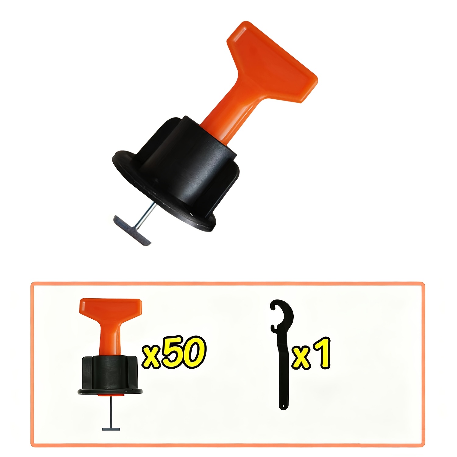 TEMU 51pcs Clips d'espacement pour système de nivellement de carrelage, kit de niveleurs en céramique et porcelaine pour de carrelage, outils de