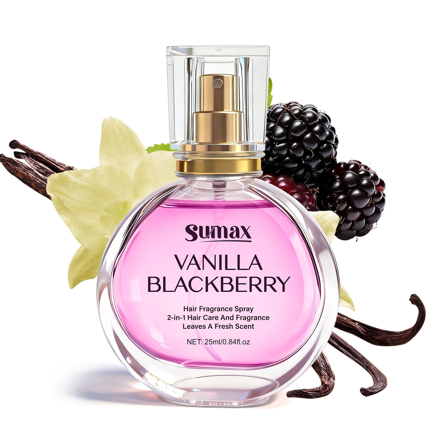 SUMAX vanilla hair spray, blackberry fragrance, hair essential oil perfume, reduce hair dryness and damage, nourish and moisturize, high-quality and lasting fragrance hair spray/body fragrance, suitable for daily/dating, an ideal gift for women
