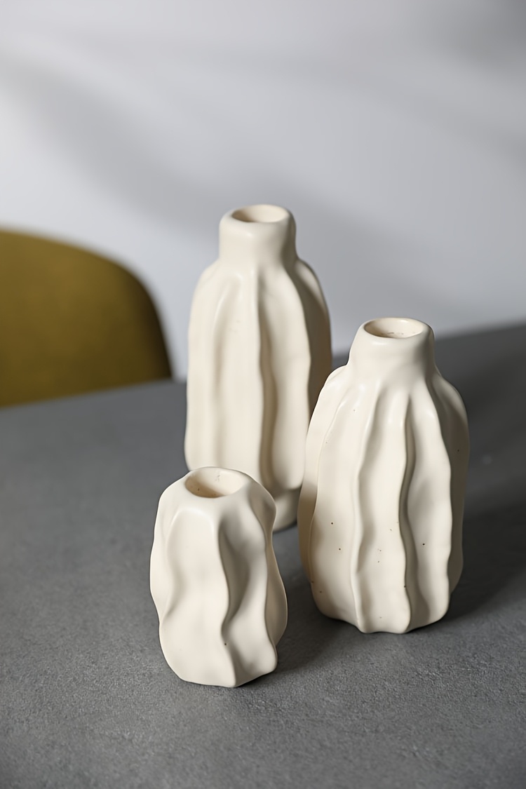 1pc Modern Minimalist Creative Geometric Abstract Ceramic Candle Holder Ornament, Modern Minimalist Home Easter Prop Candle Holder, Wedding Tabletop Soft Decoration