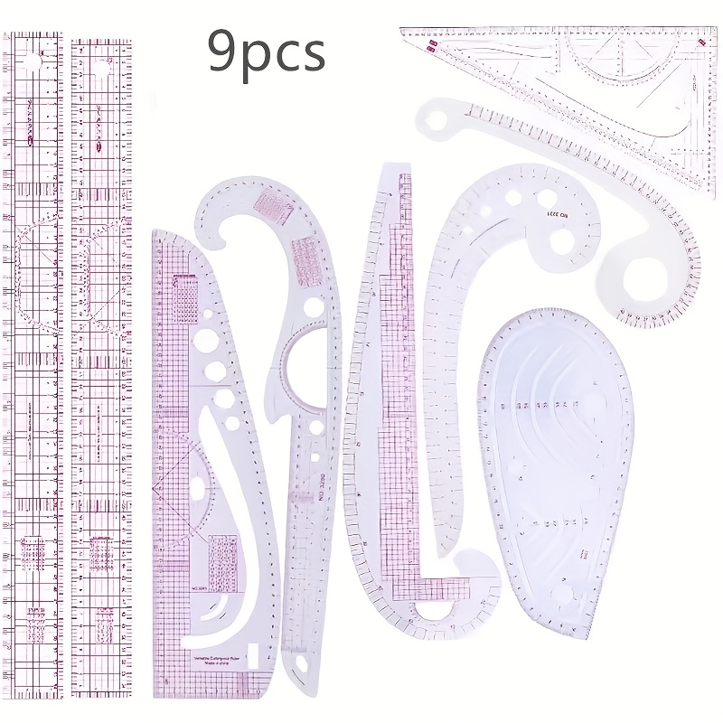 TEMU Multifunctional Ruler Soft Plastic Ruler Measuring Dressmaking Drawing Template Craft Sewing Tools