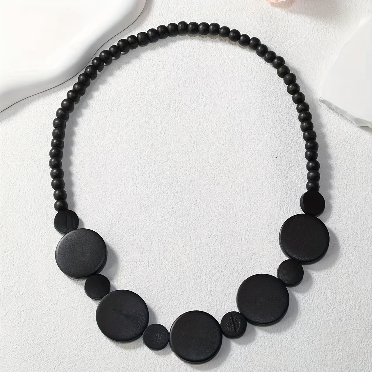 Natural Wood Bohemian Multicolor Elastic Hand- Necklace With Wood Beads Suitable For Travel, Parties & Casual Attire - Elastic For Stretch, , (no Synthetic Beads), For Teenager