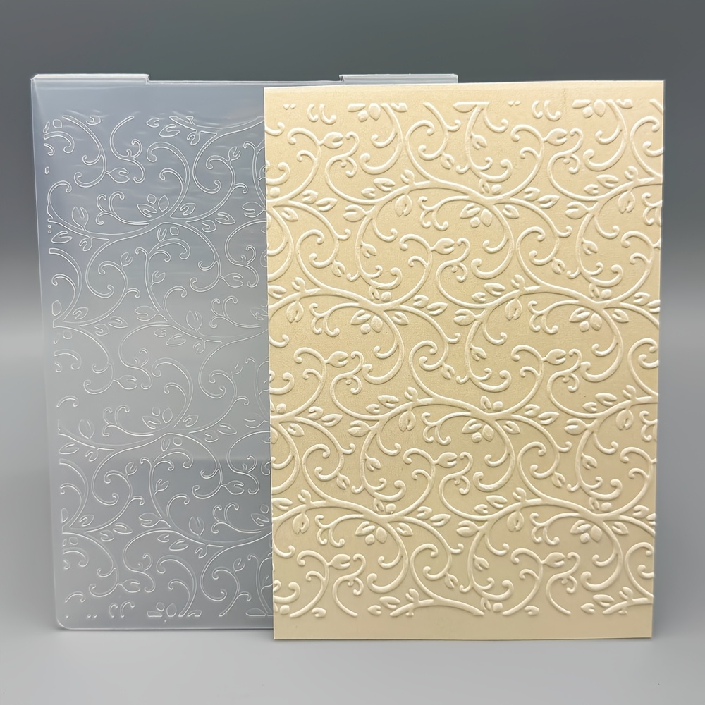 Vine Plastic Embossed File Folder, Embossing Clip For Card Making, Textured Flower Embossing Folder Template, Diy Scrapbooking Paper Craft, Handmade Craft Art Supplies, Decoration