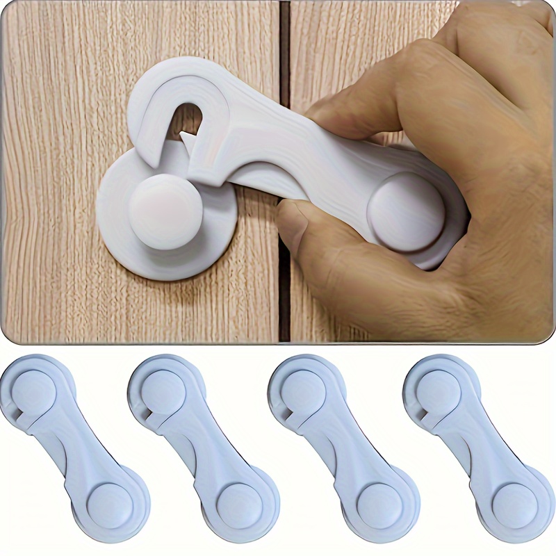 

12pcs White Cabinet Door Locks With Adhesive, Safety Locks For Drawer Cupboards Fridge Oven Closet Pantry, Door Locks