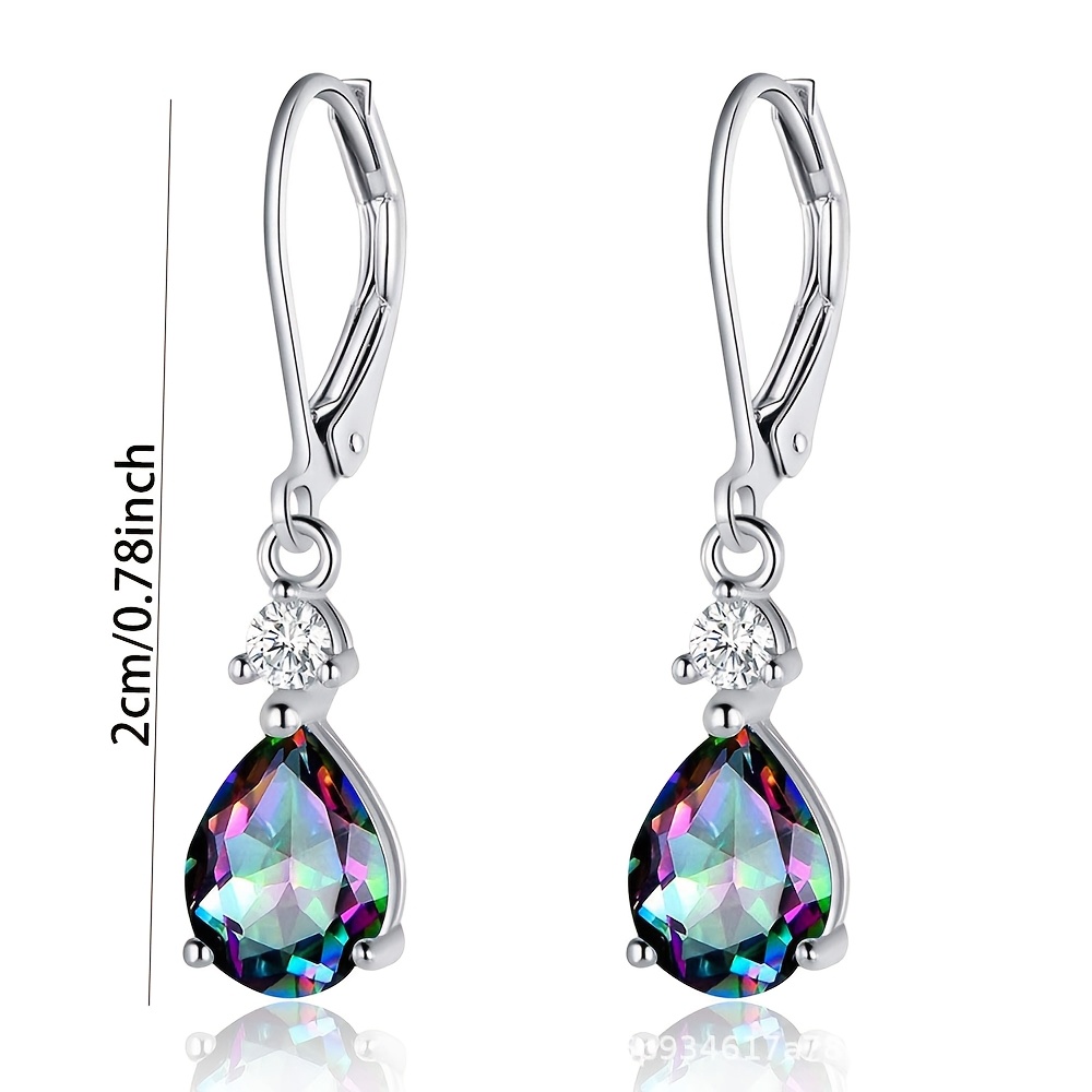 2pc Women's Stylish S925 Zirconia Stud Earrings with Ear Hooks