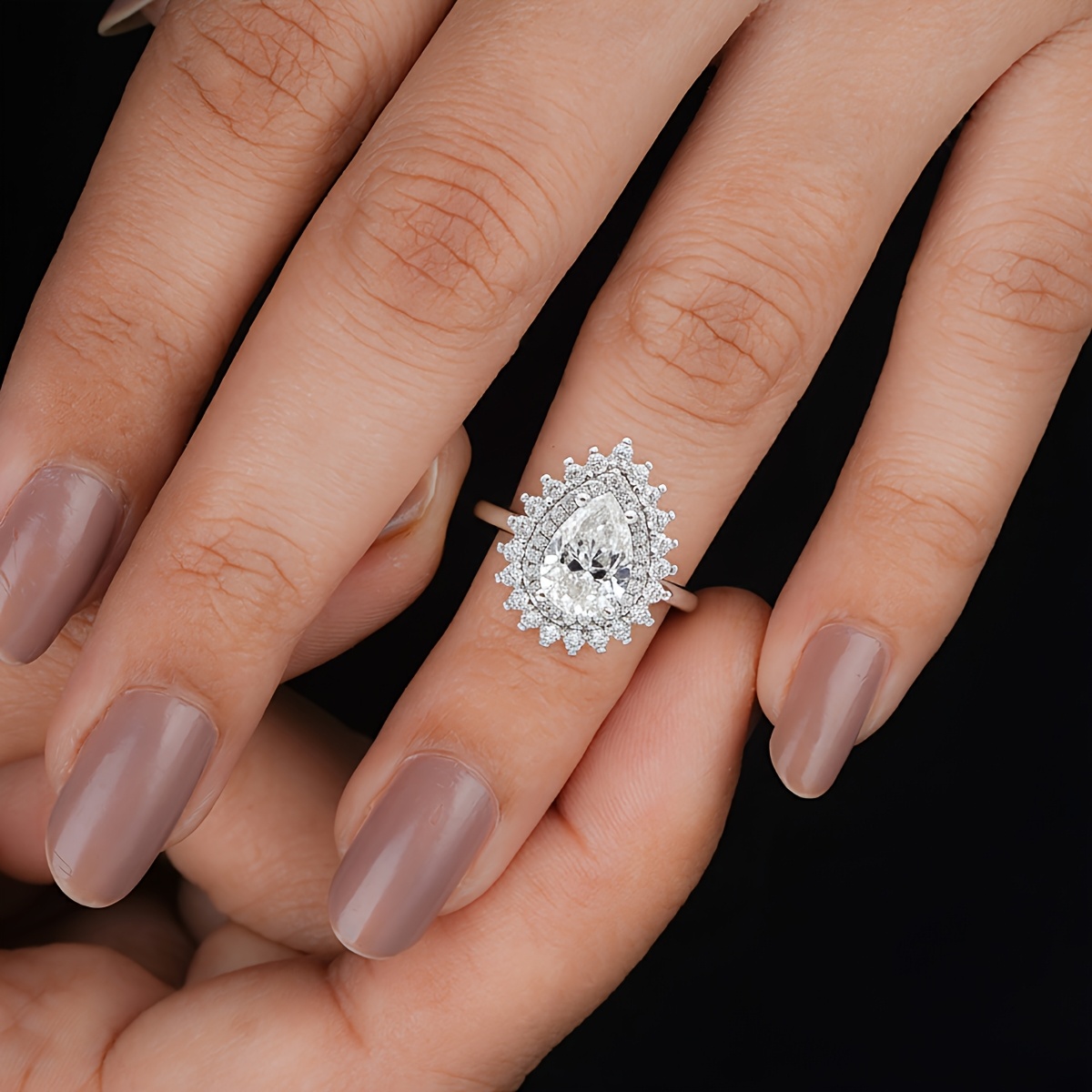 Women's Vintage Teardrop Ring, Elegant Wedding Jewelry Gift