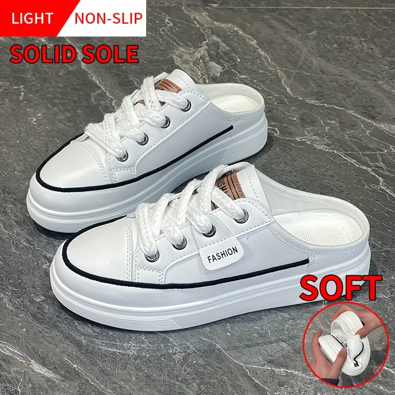Zapatos de moda para mujer sin cordones, zapatillas casuales de lona y  antideslizantes plantilla sandalias pantuflas de