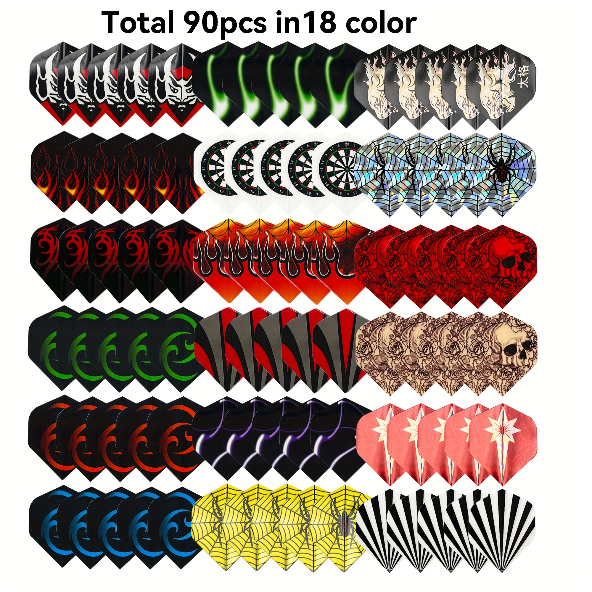 Assortiment van 90 dartflights