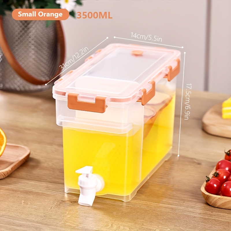 5L/3L Chilled Beverage Bucket, Water Kettle with Faucet for Refrigerators, Beverage Dispenser for Refrigerators, Fruit Tea Pot Made of PP Material, Lemon Water Container, Ideal for Parties, Weddings, Summer Events, And Home Kitchens