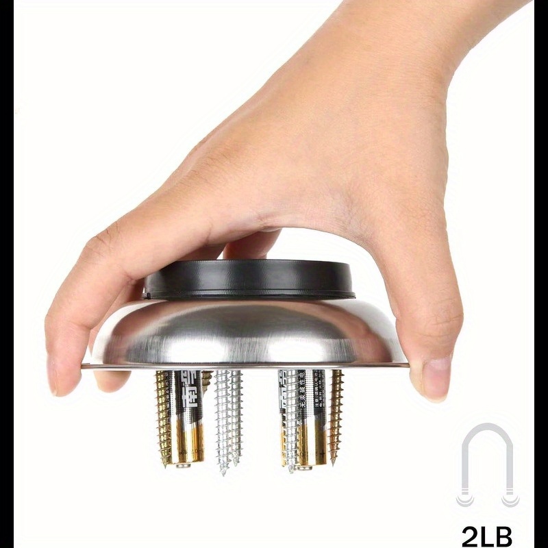 Magnetic Parts Tray, Stainless Steel Magnetic Tool Tray, Round Magnetic Tray, Suitable for Fixing Nuts, Screws, Metal Parts
