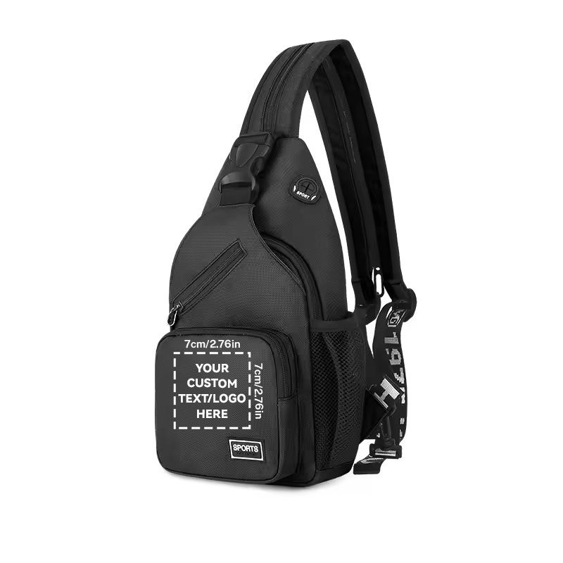 TEMU Personalized Logo Picture Pattern Fashion Unisex Crossbody Sling Backpack With Earphone Hole Customizable Letter Your Idea Women Men Fashion