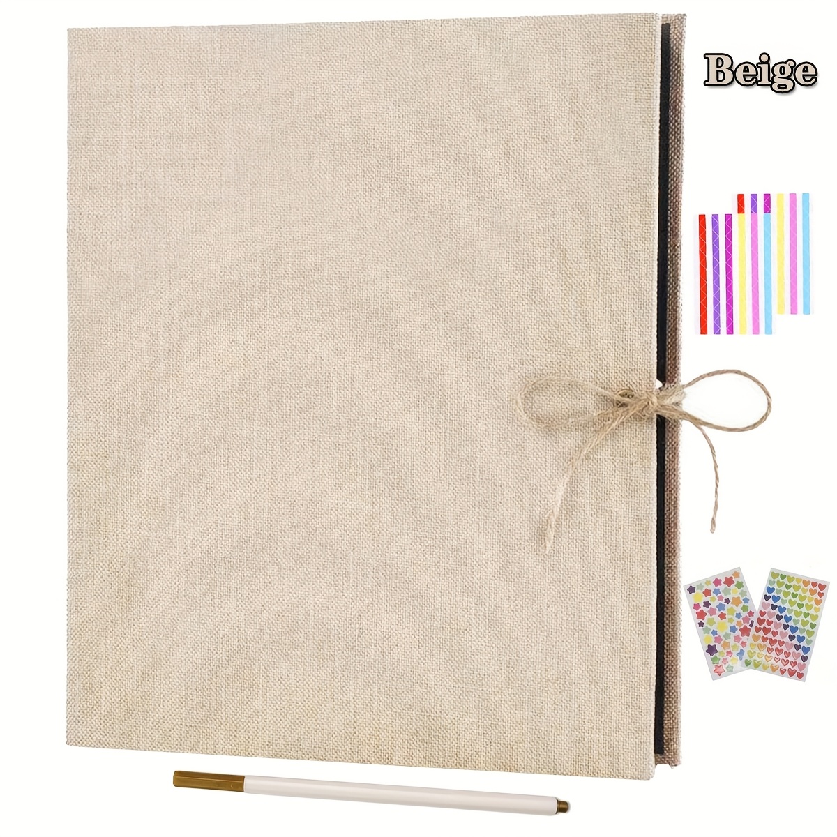 TEMU 1pc Photo Album Scrapbook 60 Pages Linen Cover Scrapbook Album For 3x5 4x6 5x7 6x8 Pictures, 11x8.3 Inch Scrapbook Photo Album For Day Birthday