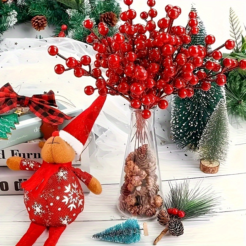 

30 Christmas Decorations, Suitable For Christmas Tree Decoration, Christmas Wreath, Pine Needles, Leaves, Rattan Decoration, Christmas Gift Box Decoration, Very Suitable For Christmas Decoration Of