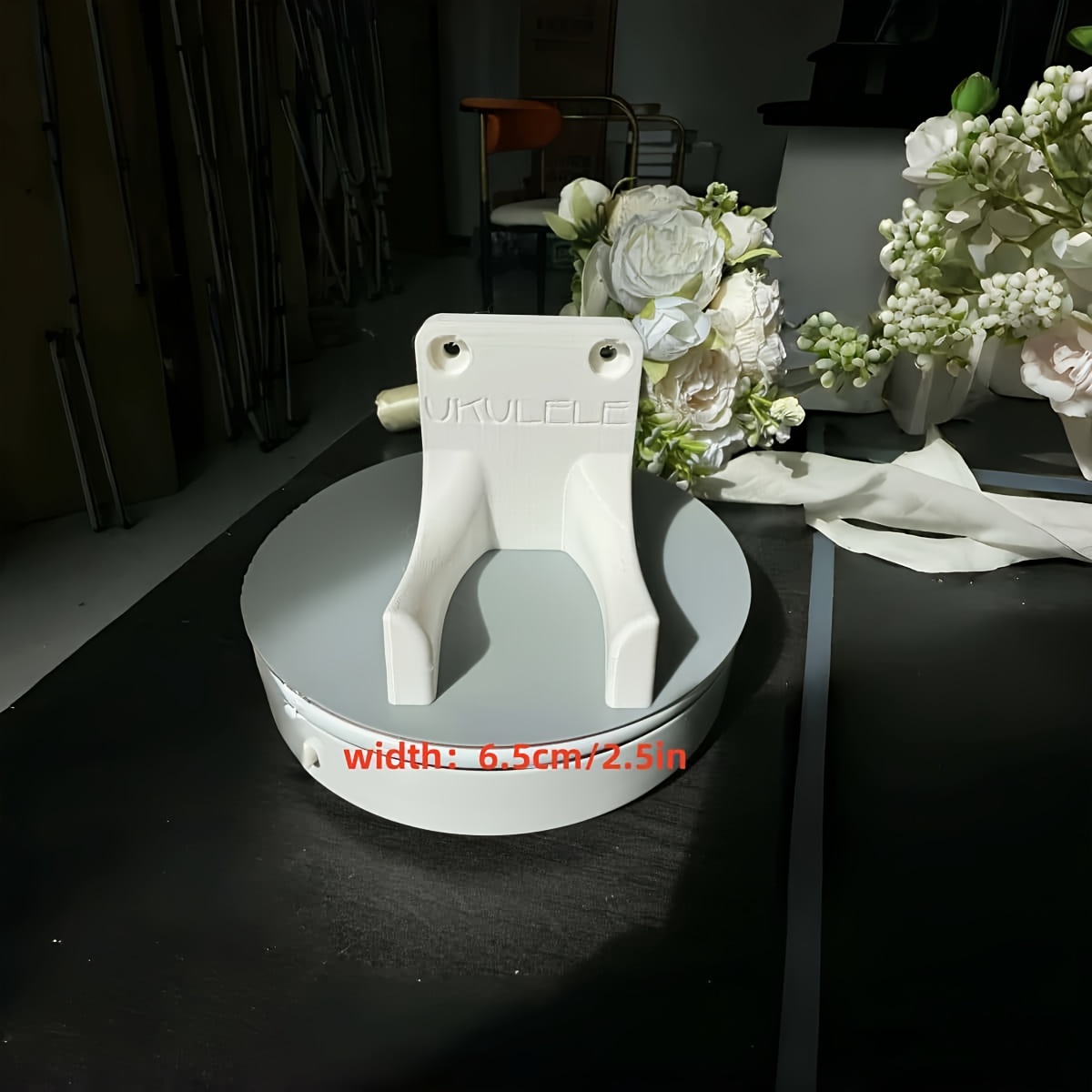 1pc Ukulele Wall Mount Double-sided Tape, Screws, Or Adhesive Hanger 3d Printed