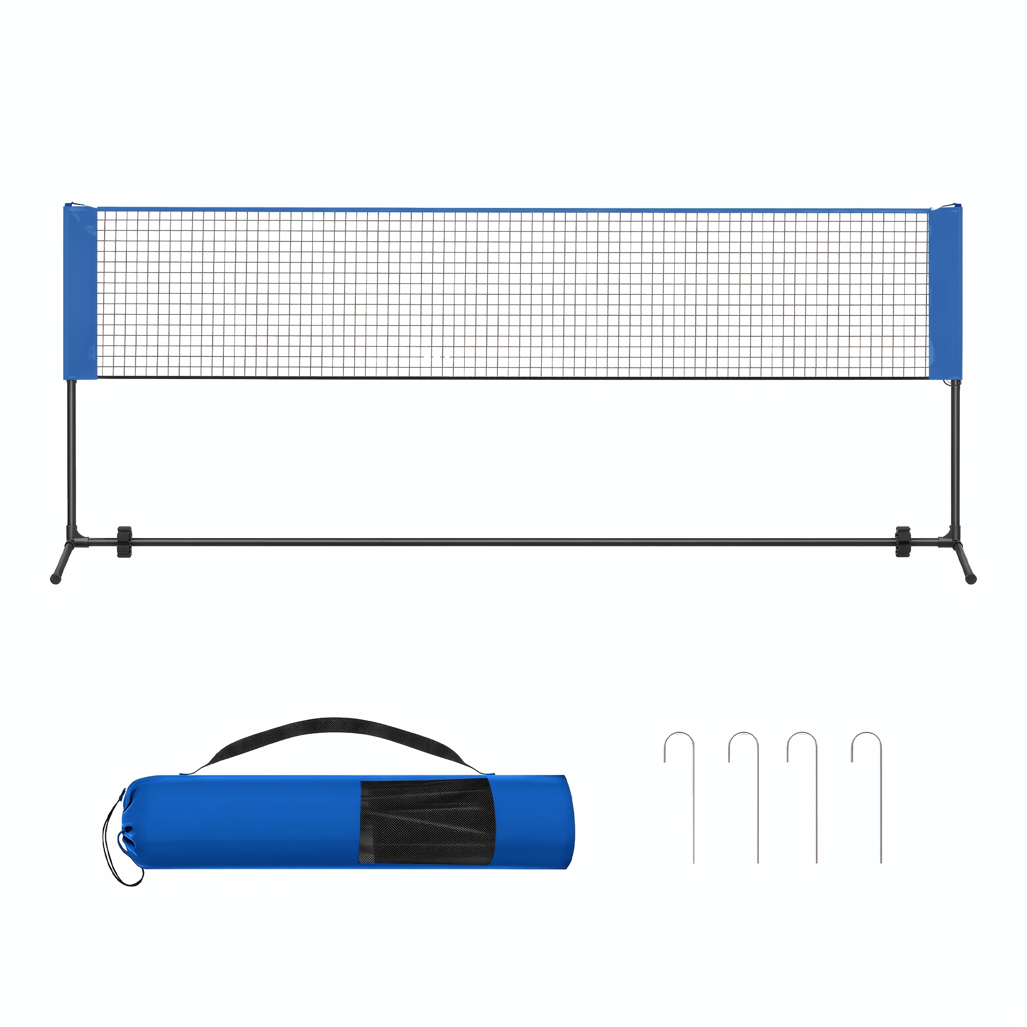 Image of Badminton Net, Height Adjustable Volleyball Net, Portable Set For Tennis, Steel Poles, 300 X 103 Cm