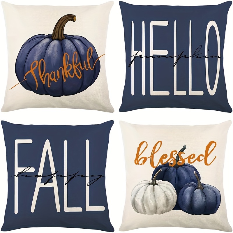 

4pcs - , Polyester Zip For - For Fall & Decor, 18x18 , No Included