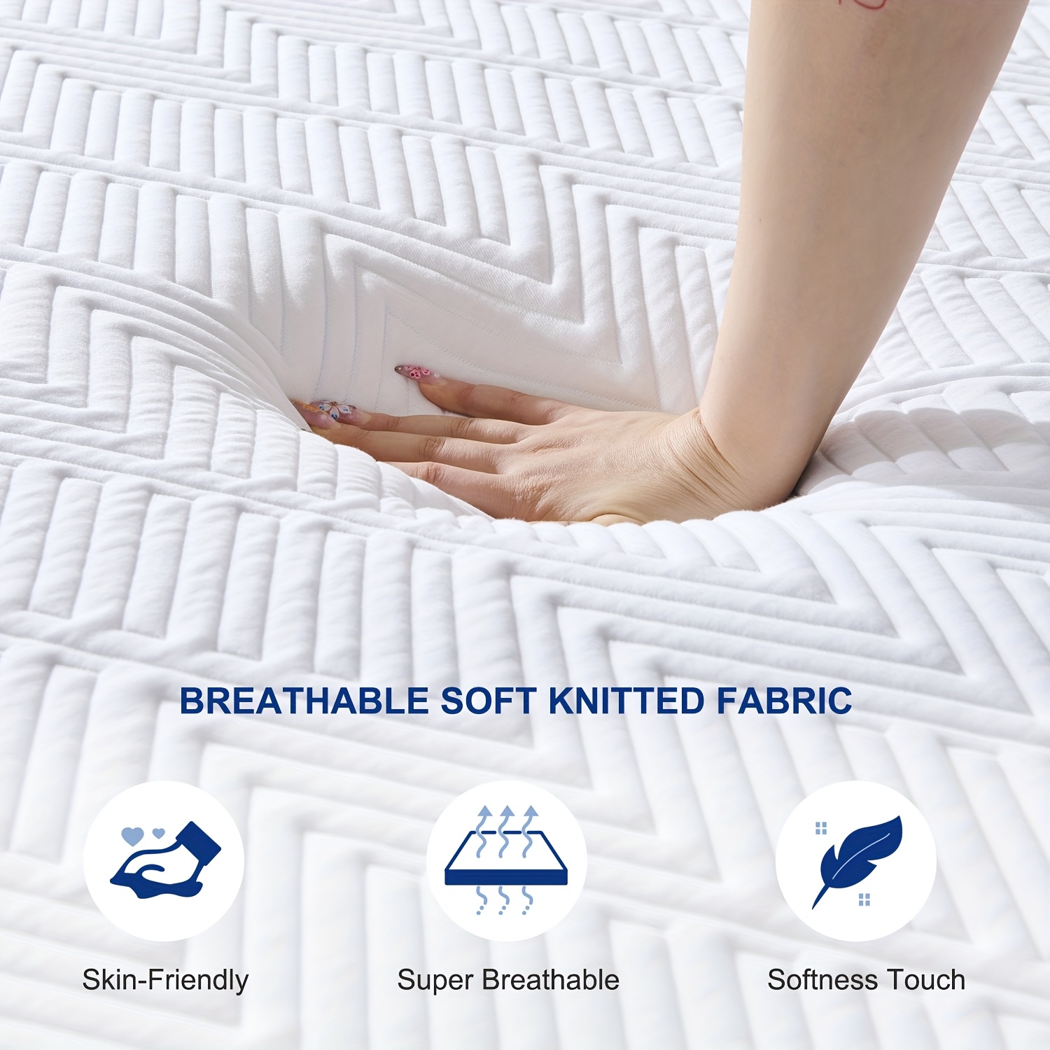 15&18&20&25cm Double Mattress, Memory Foam Mattress, Medium Soft Comfort with Removable Polyester Cover, Ideal for Body Support - Single, Small Double, Double, King Sizes Mattress