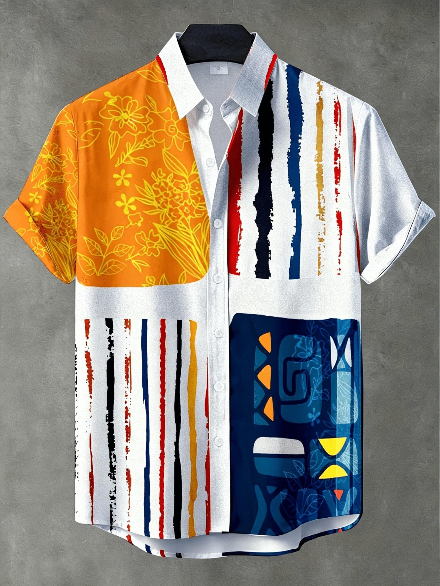 Shirt with Orange Yellow Flowers