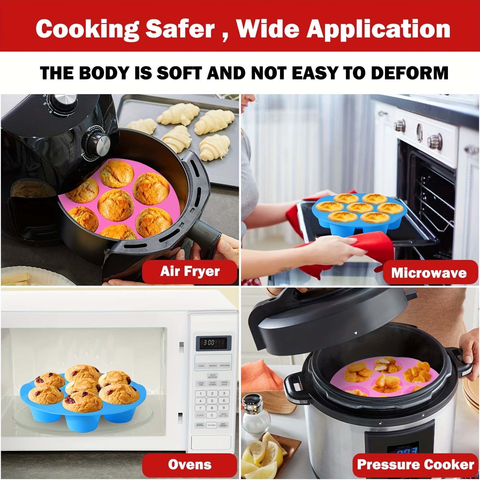 1pc baxcrs air fryer silicone cupcake pan mold non Temu Australia