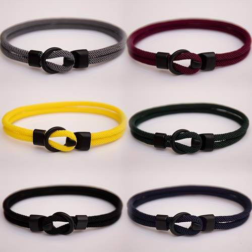 1pc european style minimalist clasp braided bracelet unisex rope wristband