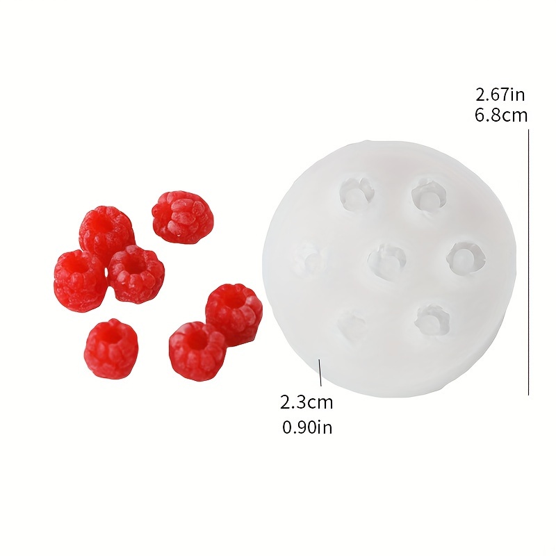 1pc, 7-hole Large Raspberry Simulation Fruit Silicone Mold Decorative Ornament, Drip Glue Aromatherapy