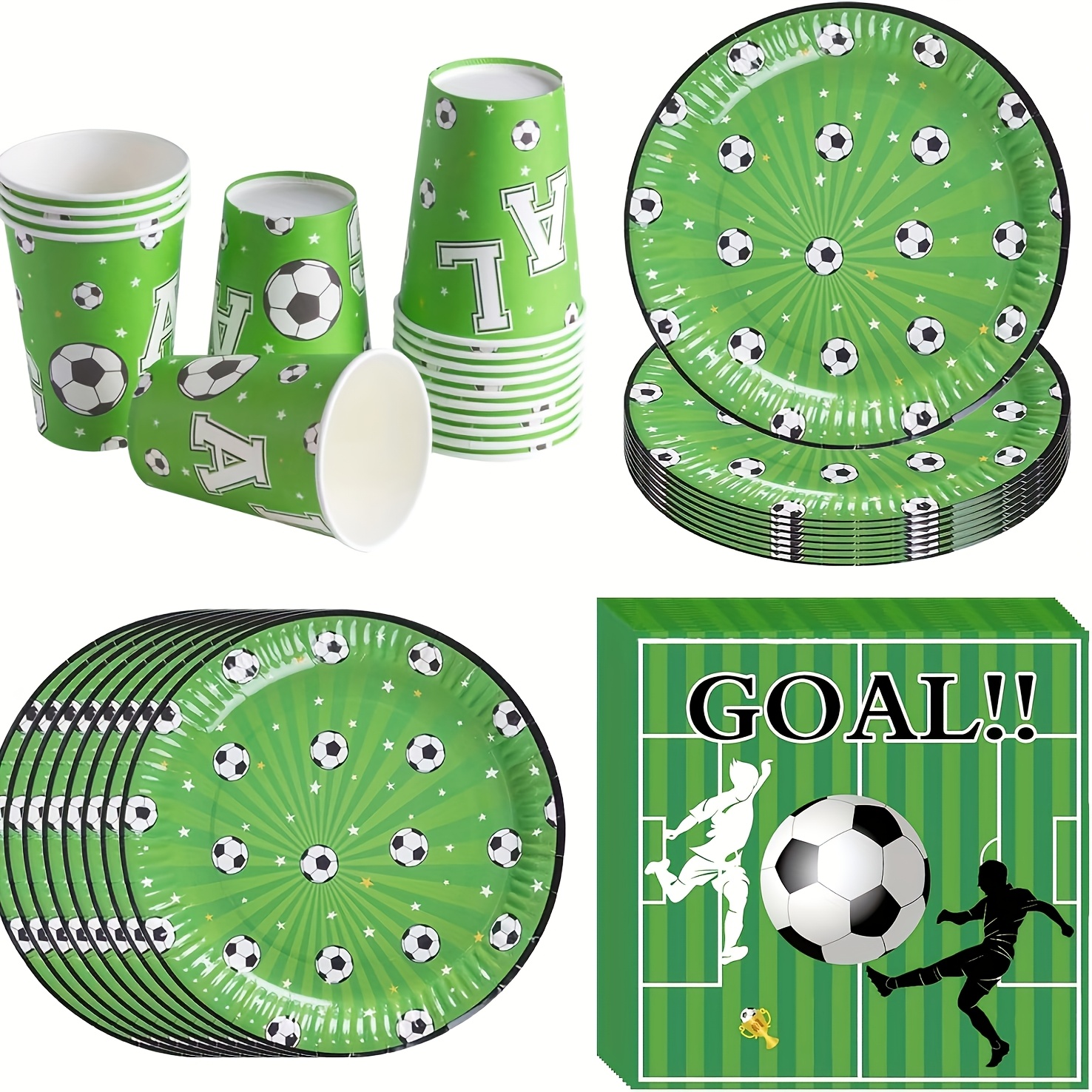 80pcs   football party decorations party tableware set 20 servings of football decorations birthday football party tableware
