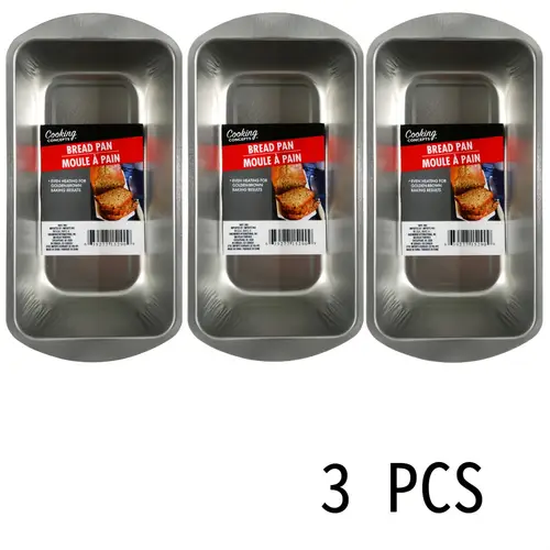 set of 3 long loaf pans 8 2x4 2 inch rectangle carbon steel nonstick bread pans for baking loaves toast cakes suitable for oven baking bread to wash