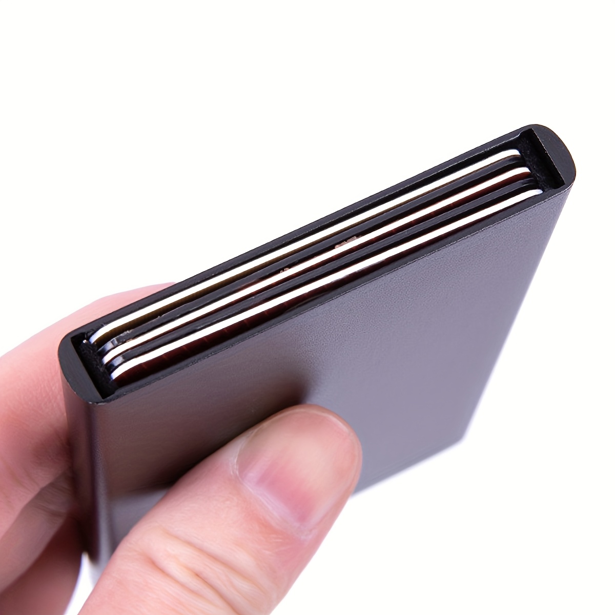 1 Men's Aluminum Card Holder Id Rfid Credit Card Holder Automatic Pop-up Bank Card Case Smart Detachable Mini Card Holder Holiday Gift Dad Daily Use Valentine's Day gift