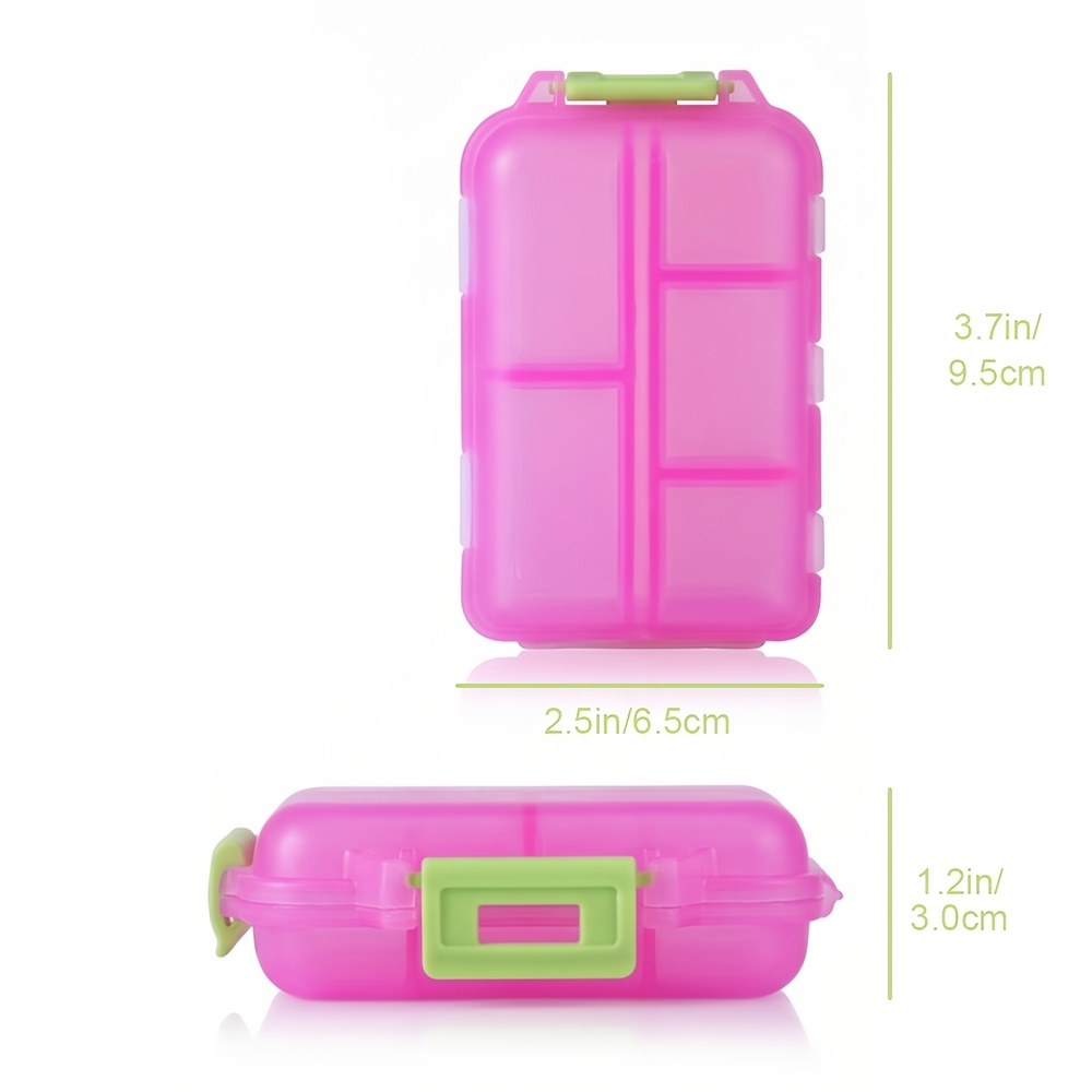 Travel Pill Organizer, 10-Compartment Compact Case