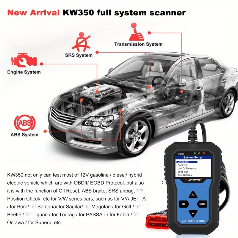 for vw for   for   seat series   12v obdii car fault detector full function vehicle fault   instrument auto scan tools code reader Product details 6