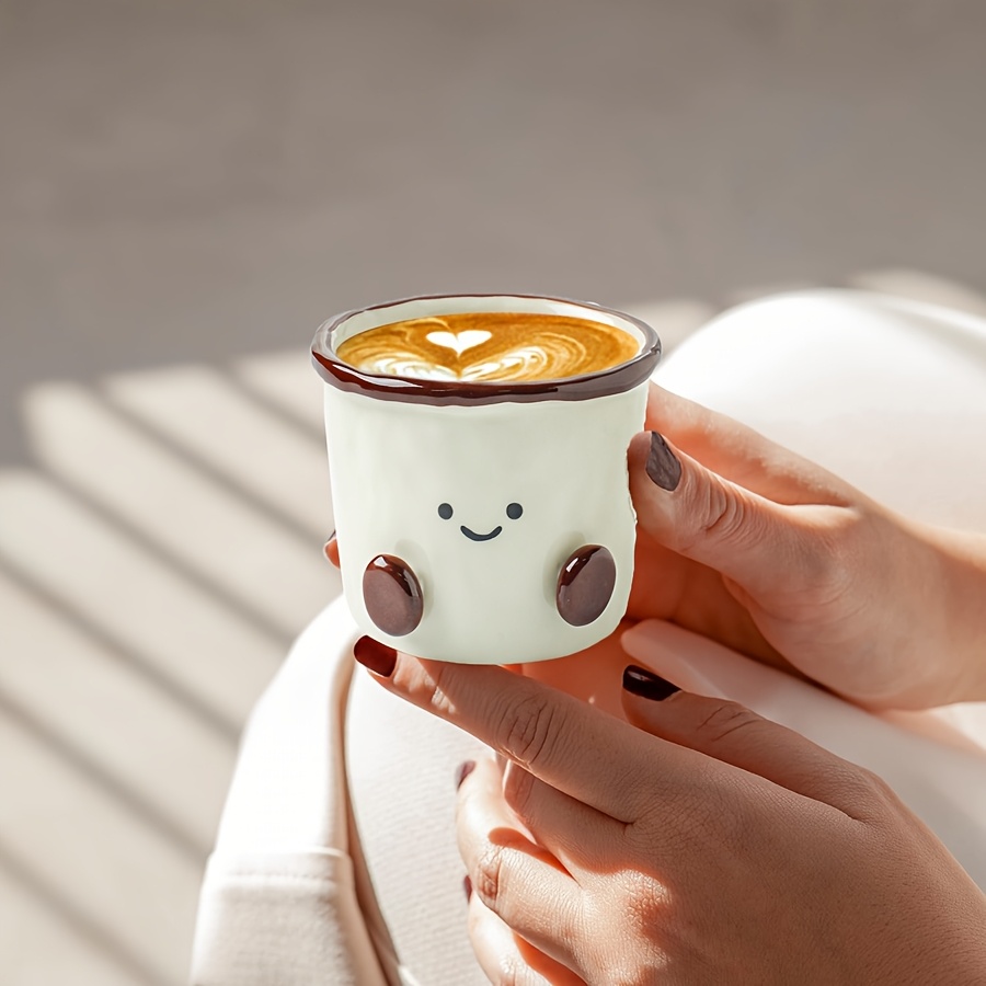 ceramic coffee cup hand painted underglaze colored cute Temu