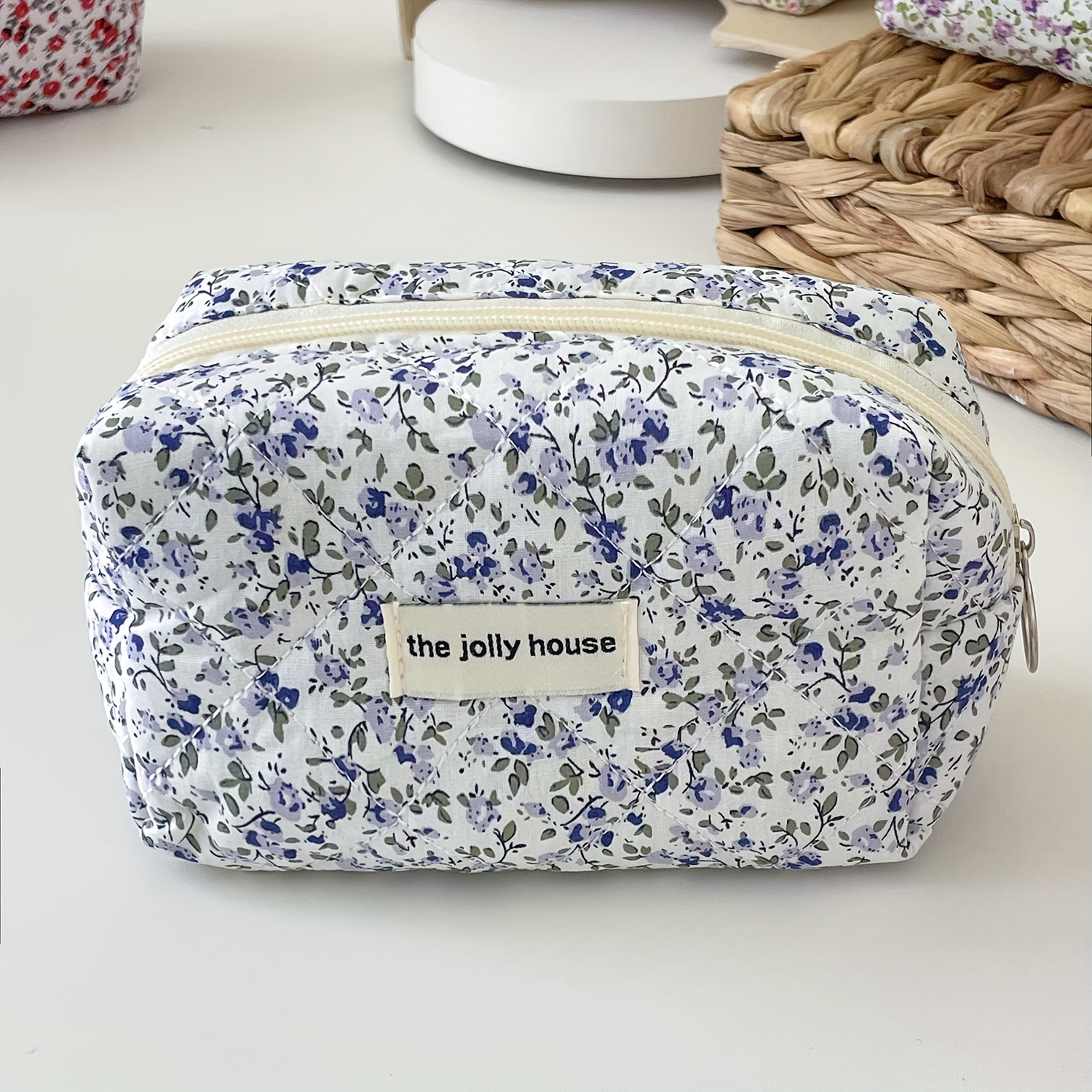 Image of Coin Purse, Six-color Floral Octagonal Cosmetic Bag, New Portable Fresh Korean Style Travel Zipper Pouch, Women' Bag