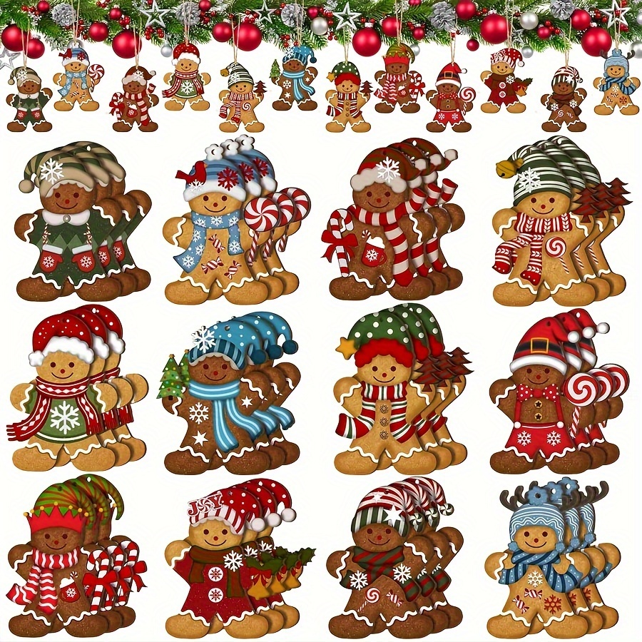 

24pcs For Man Christmas Ornaments - Wooden Decorations, For & , And Hanging Decor, For Christmas