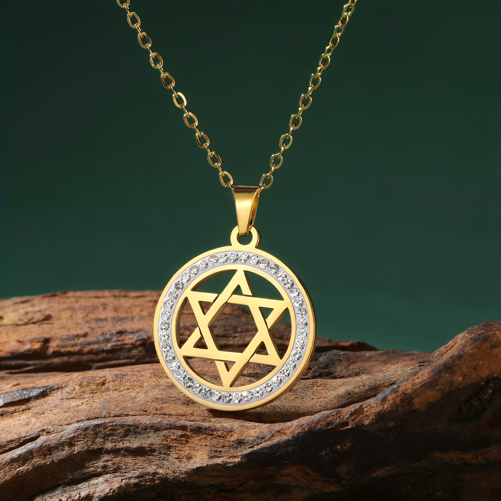 Stainless Steel Hexagram Star of David Necklace