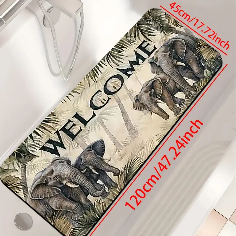 1pc diatomite bath mat welcome to the print design quick dry non slip absorbent floor mat soft and able suitable for bathroom shower room laundry room bedroom door mat rv bathroom bathroom non slip bathtub mat bath matts for bathroom bathroom mat long small bath mat rv bathroom mat shower room decorative bath mat modern floor mat mat durable bath mat rectangular mat floor rv owners small Product details 5