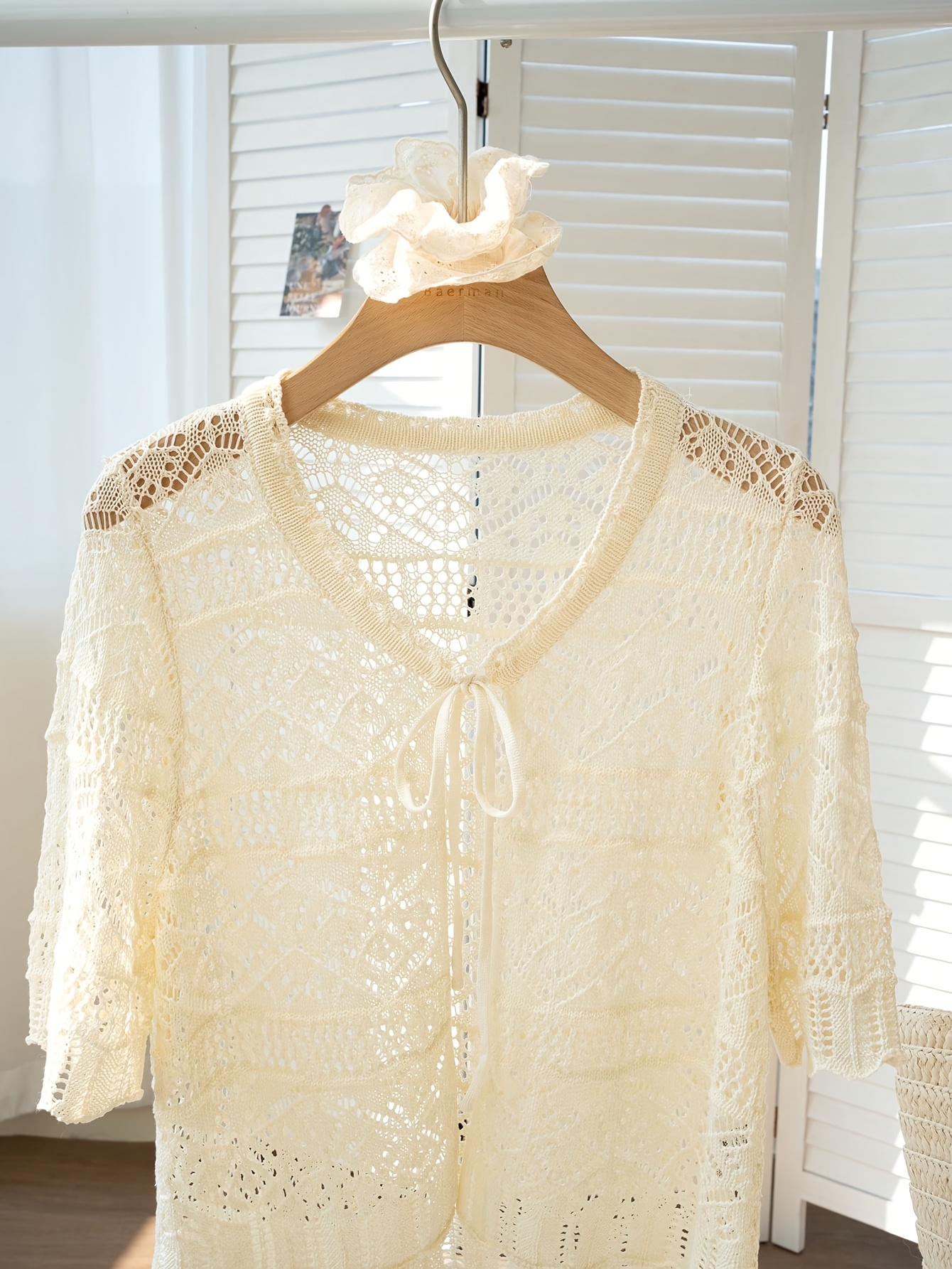 french inspired womens v neck lace trim cardigan lightweight