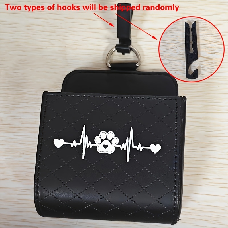 TEMU Boîte de rangement pour voiture à motif patte de chien et de cœur, boîte de rangement à suspendre sur d'aération, support de téléphone