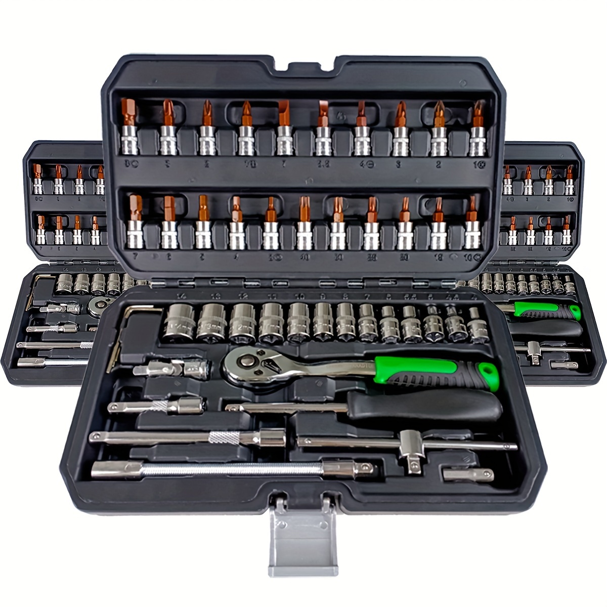 

46pcs Automotive Repair Tool Kit, Ratchet Torque Wrench Screwdriver Socket Set, Mechanical Tool Kit For Car & Bicycle Maintenance, Steel, No Required, Non-electric, Battery-free