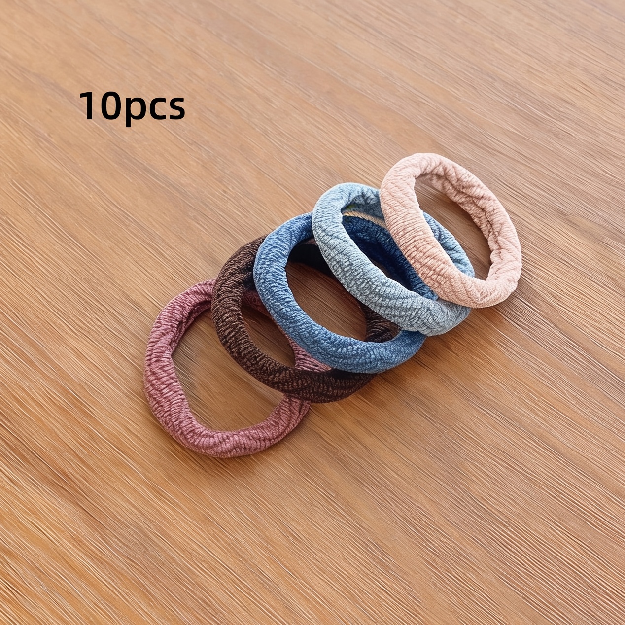 item picture 10pcs colorful bohemian style striped high   headbands thick seamless ponytail holders hair elastics
