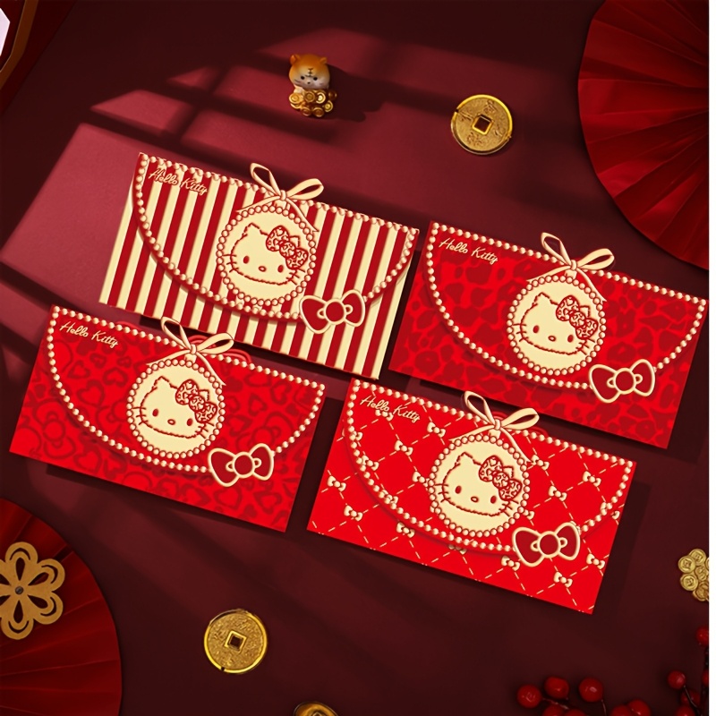 

12pcs Sanrio Hello Kitty Red Envelopes - Creative & Elegant New Year Money Pouches, Perfect Gift For , Visually Appealing, Gift