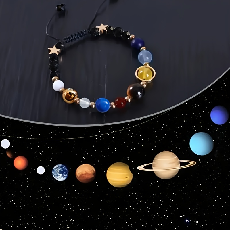 

Solar System Bracelet: In A Fashionable Glass Bead Bangle - Perfect Gift For Men And Women