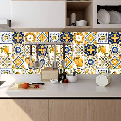 16 pièces/set autocollants muraux imperméables décoratifs adhésifs pour cuisine salle de bain sol escalier papier peint autoadhésif pvc mural art