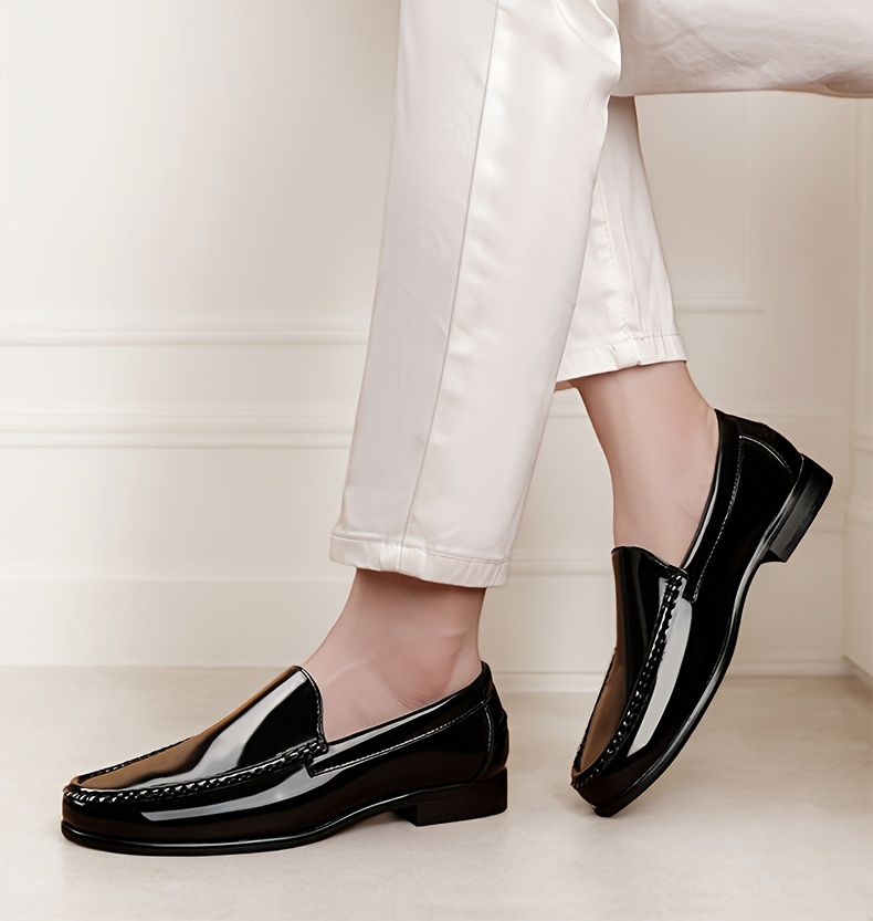 Business Casual Men'S Plus Size Fashion Loafers, Slip-On Lazy Shoes, Comfortable And Wear-Resistant Rubber Sole