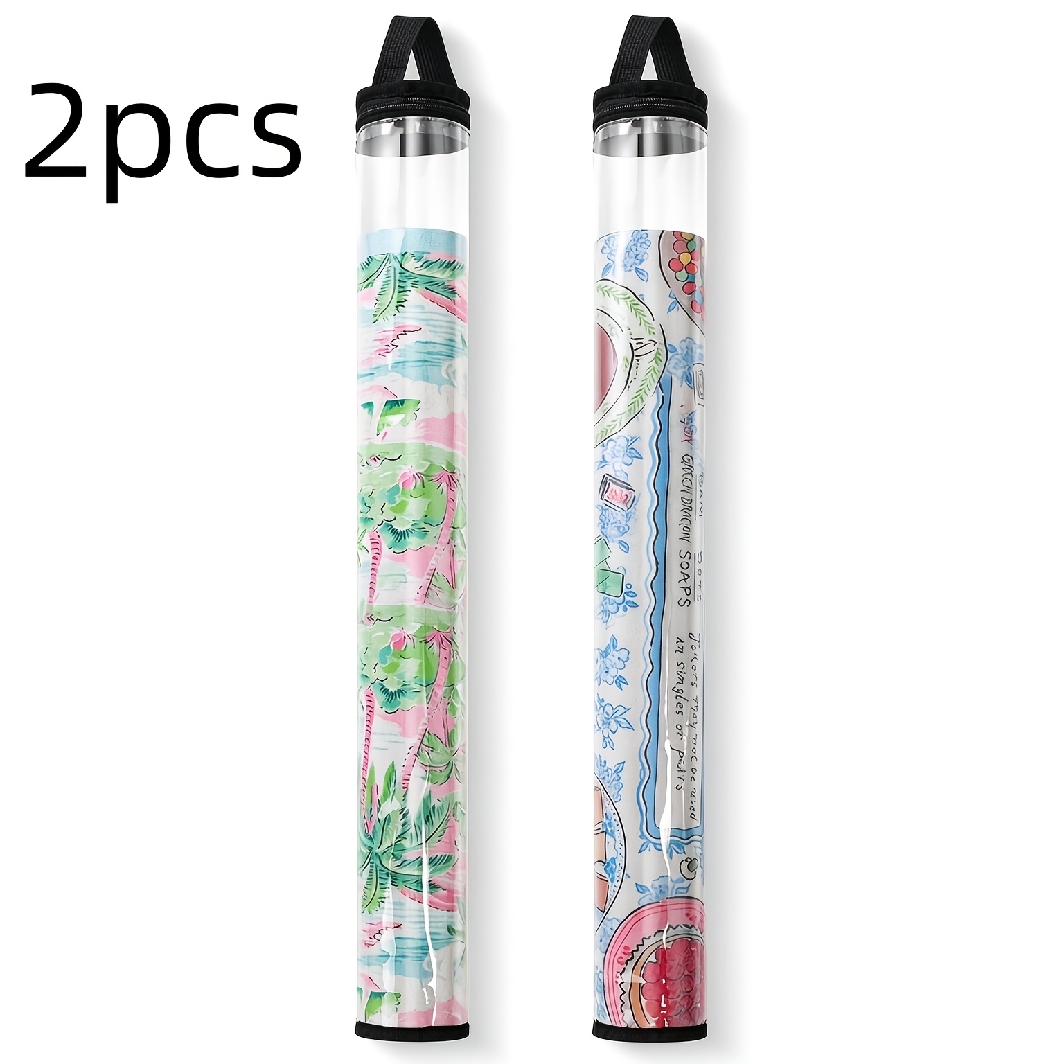 TEMU 4pcs/2pcs Mahjong Mat Storage Bags, 34-inch Clear Storage Tubes With Zipper And Handle, Foldable Soft Pvc Material (mahjong Mats Not Included)
