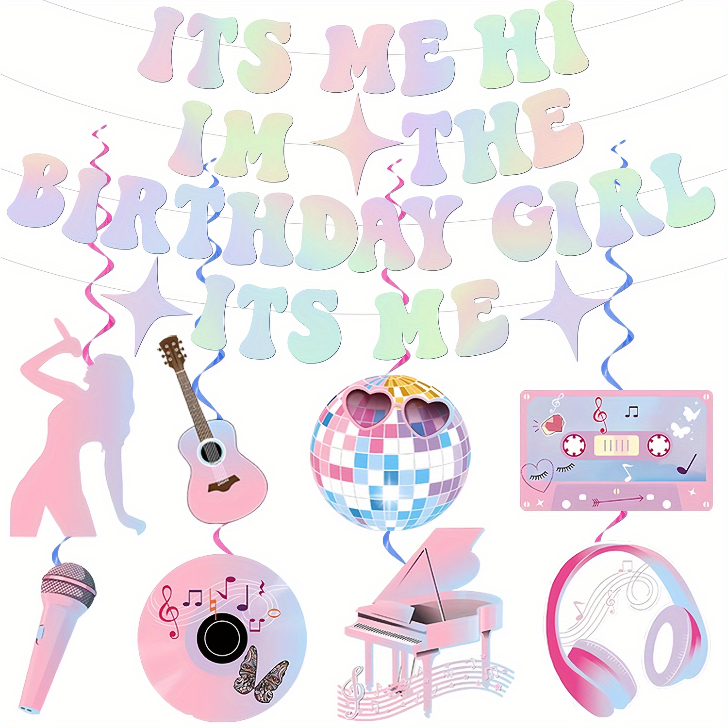 

48pcs Decorations , No-diy , & , Guitar & Headphones – Hanging For Birthdays &