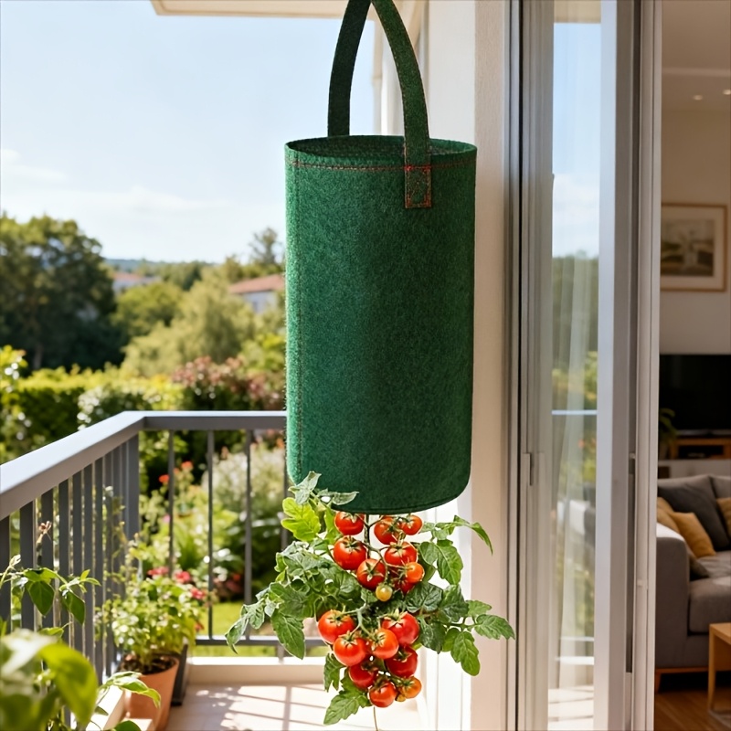 E-shop 2er-Pack Gemüse Pflanzbeutel, Tomaten Pflanzkorb zum Umkippen, Einfach zu installierender und langlebiger hängender Tomaten Pflanzkorb, Design