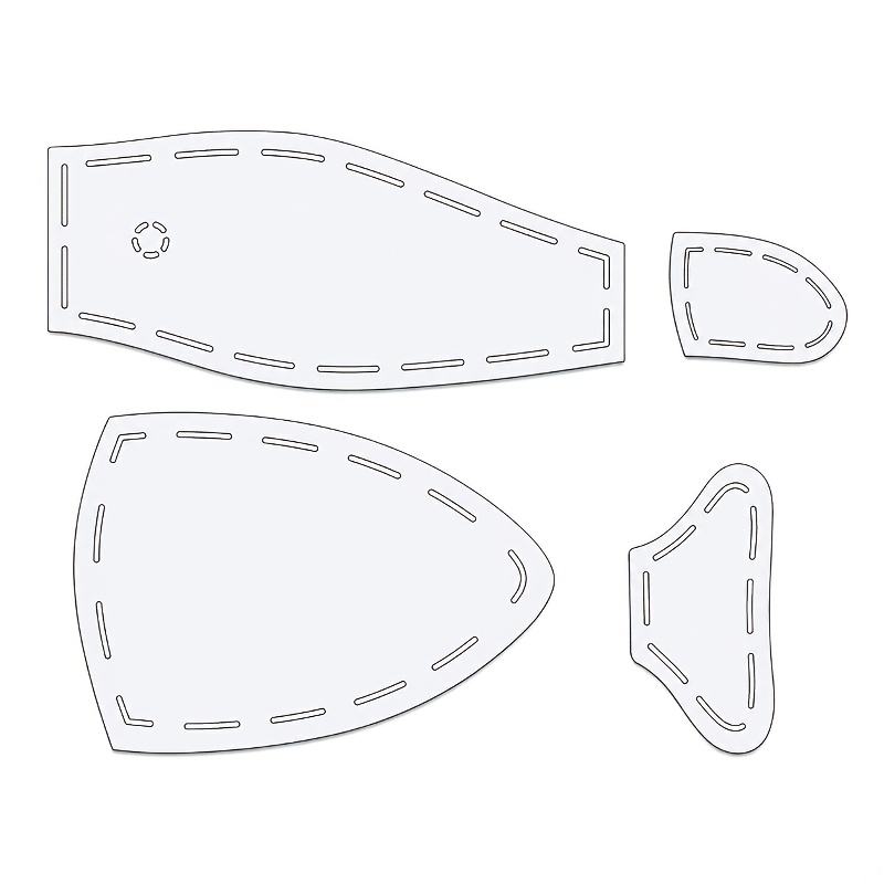 TEMU 4pcs Étui à crayons Requin Gabarit de couture Mâchoire de requin Fermeture éclair Petit sac Gabarit de quilting, Gabarit d'artisanat transparent