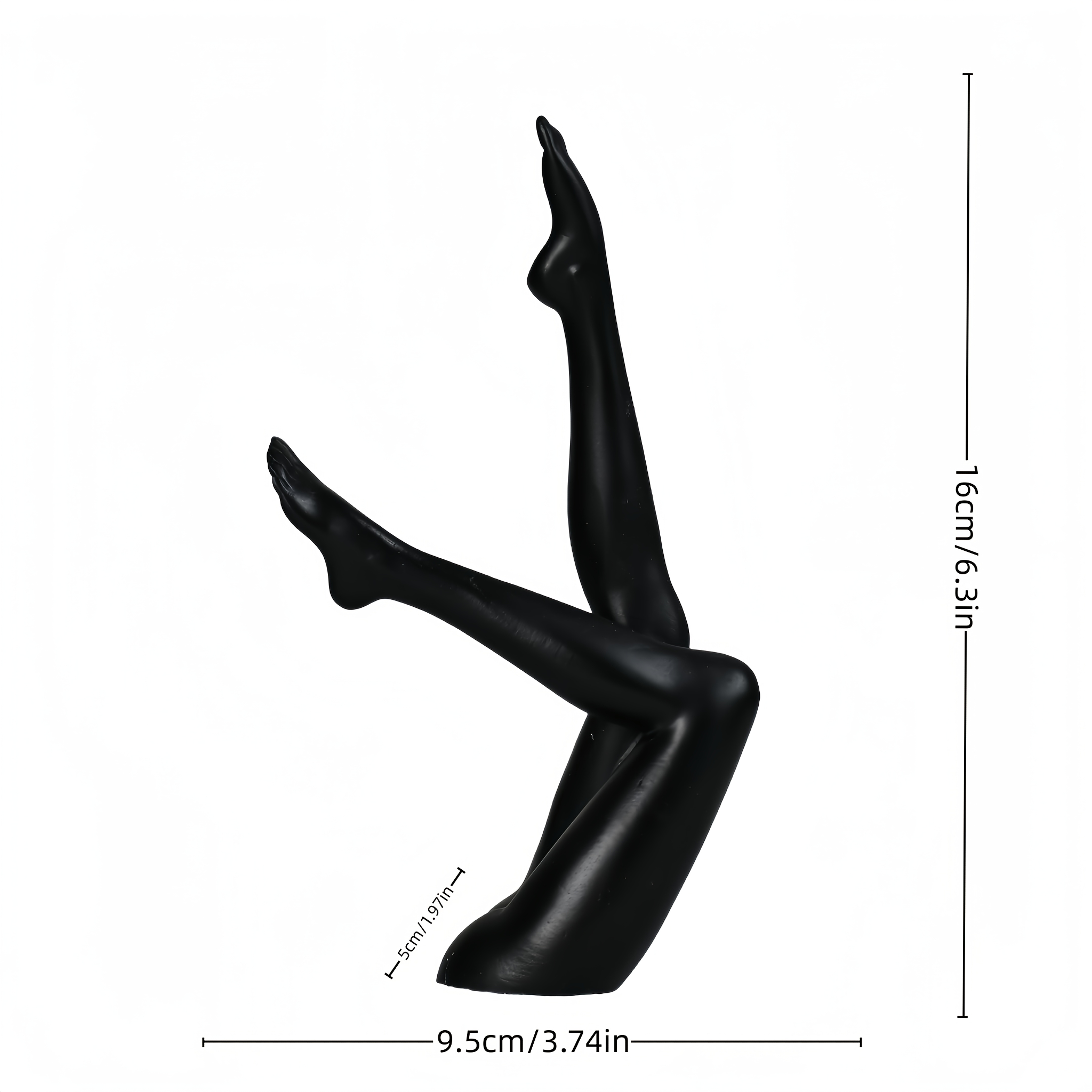 Image of 6.3-inch Minimalist Black Abstract Leg Resin Statue Figurine | Modern Home Decor For Living Room, Tabletop | Birthday, Party, Housewarming Gifts