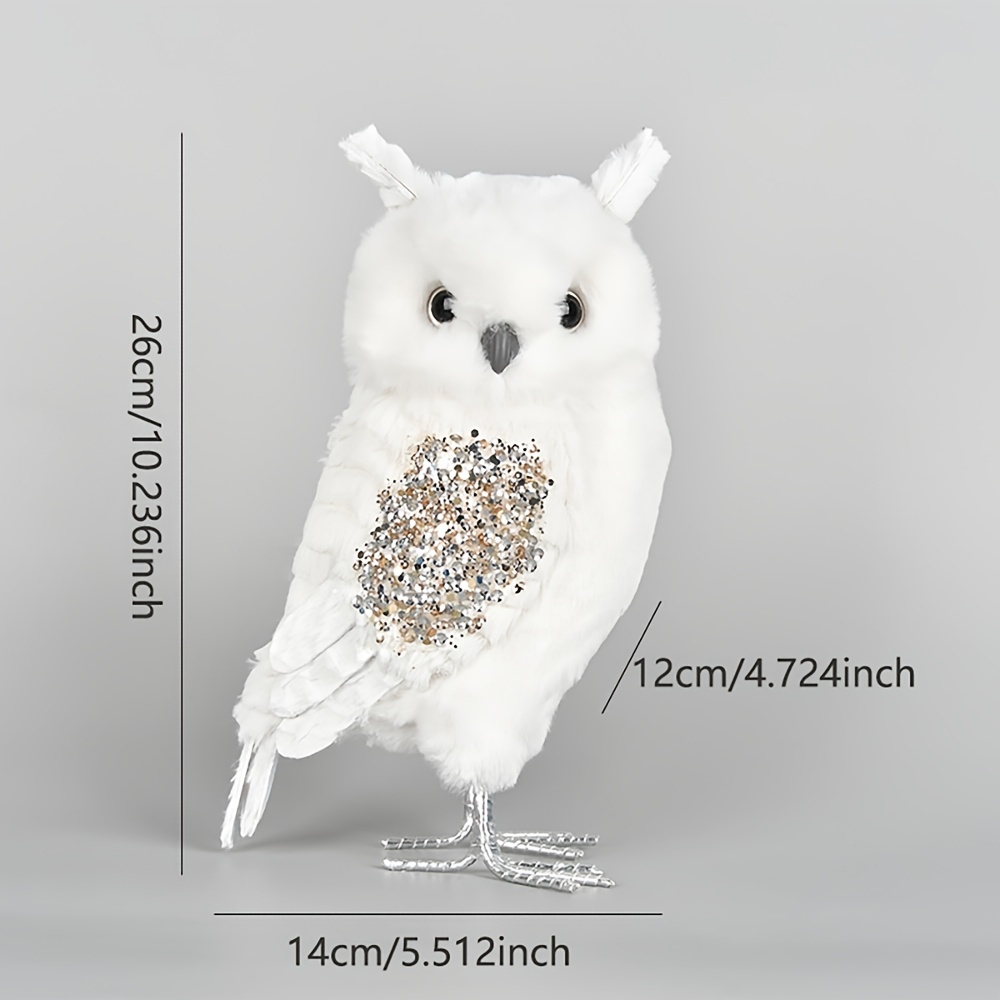 TEMU Decorazioni Natalizie in Schiuma Flockata Gufo per la Casa, Ornamenti Decorativi per Vetrine di Centri Commerciali